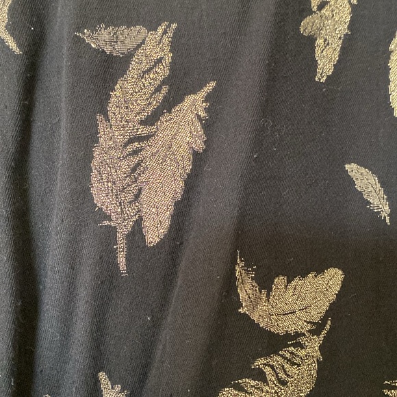 Johnny Was Workshop Open Jacket Black with Gold Feathers Velvet Trim & Pockets - Picture 9 of 10